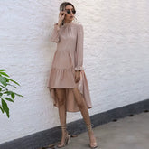 Irregular Long-Sleeved Swallowtail Dress